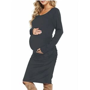 GAP Black Maternity Body Con Midi Dress XS.